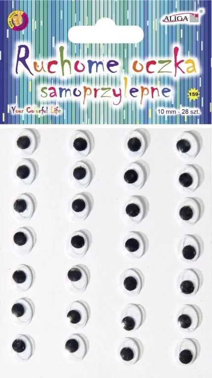 Ruchome oczka samoprzylepne 10mm 28szt - tantis.pl