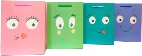 Torebka z brokatem Buźka 18x24x8cm mix ROZETTE. 1 sztuka - tantis.pl