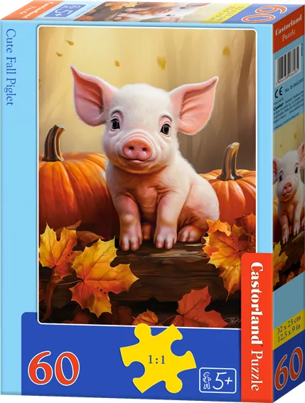 Puzzle 60 Cute Fall Piglet CASTOR - tantis.pl