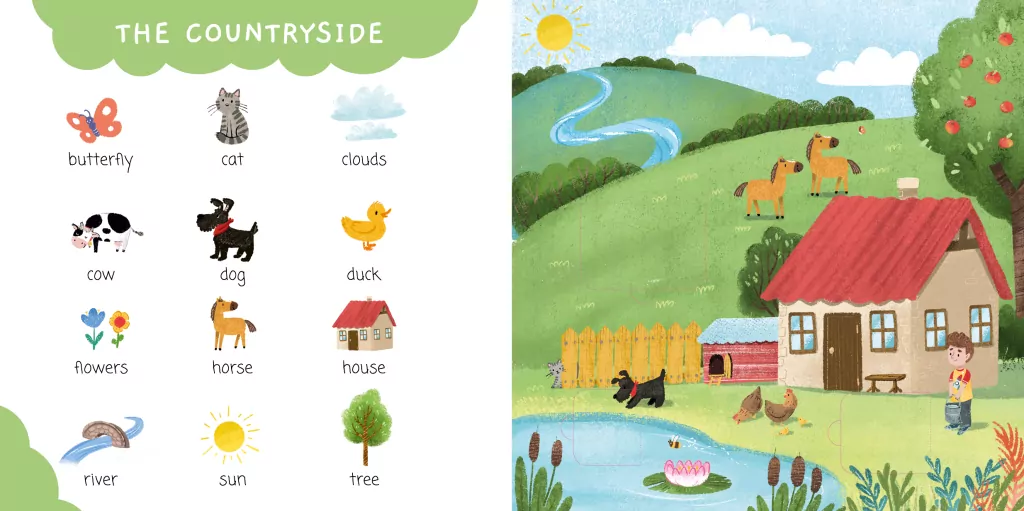 Czegoś tu brakuje... Moje pierwsze angielskie słówka. Edukacyjna książeczka z okienkami - tantis.pl