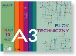 Blok techniczny A3 Premium kolor 250g 10 arkuszy