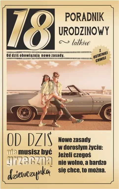 Kartka okolicznościowa Urodziny 18 U15 - tantis.pl