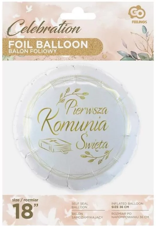 Balon foliowy Pierwsza Komunia Święta - tantis.pl
