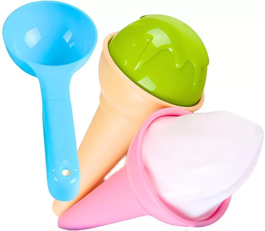 Lody w rożku z łyżeczką. Foremki do piasku - tantis.pl