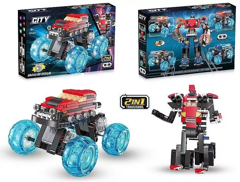 Klocki auto-robot ze światłem MIX - tantis.pl