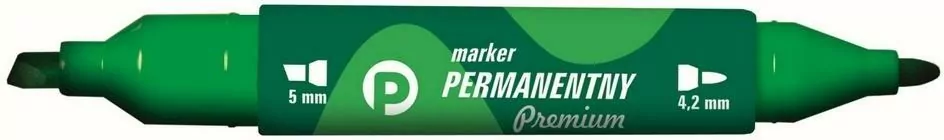 Marker permanentny zielony, 2 końcówki - tantis.pl