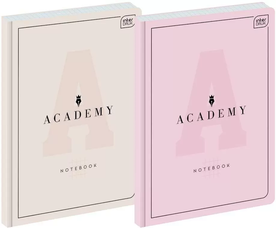 Brulion Academy Pastel. A4/96K kratka. 5 sztuk - tantis.pl