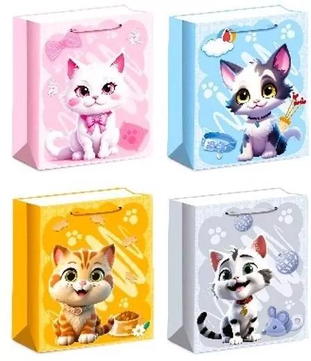 Torebka prezentowa L Kotki mix - tantis.pl