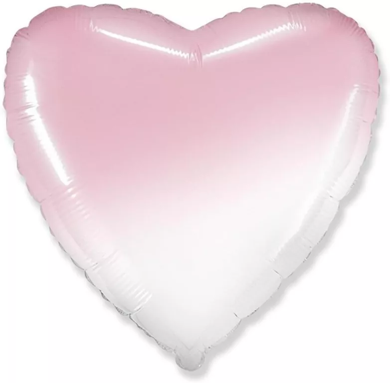 Balon foliowy 46cm Serce gradient biało-różowy - tantis.pl