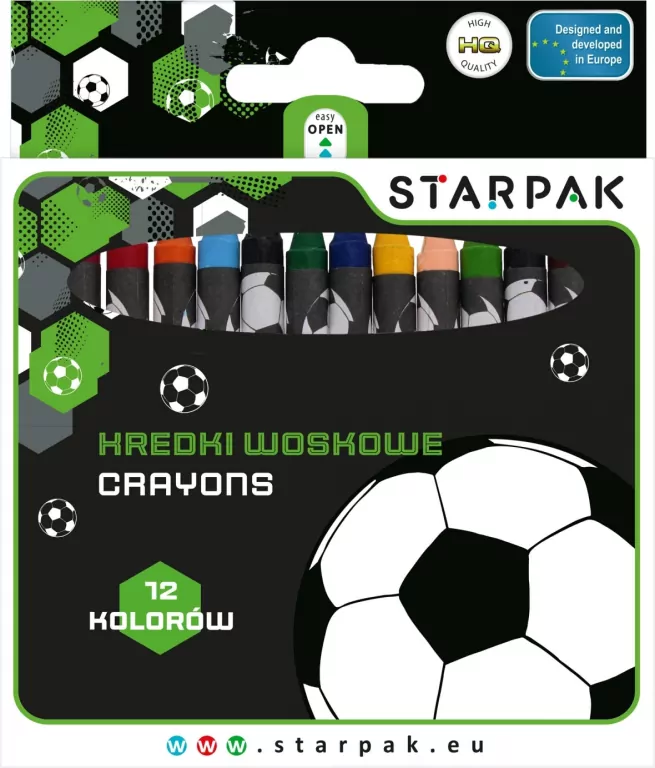 Kredki woskowe 12 kolorów Football - tantis.pl