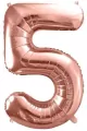 Balon foliowy cyfra 5 86cm różowe złoto - tantis.pl
