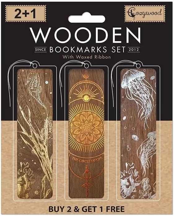 Zakładki drewniane do książki 2+1 Złote - tantis.pl