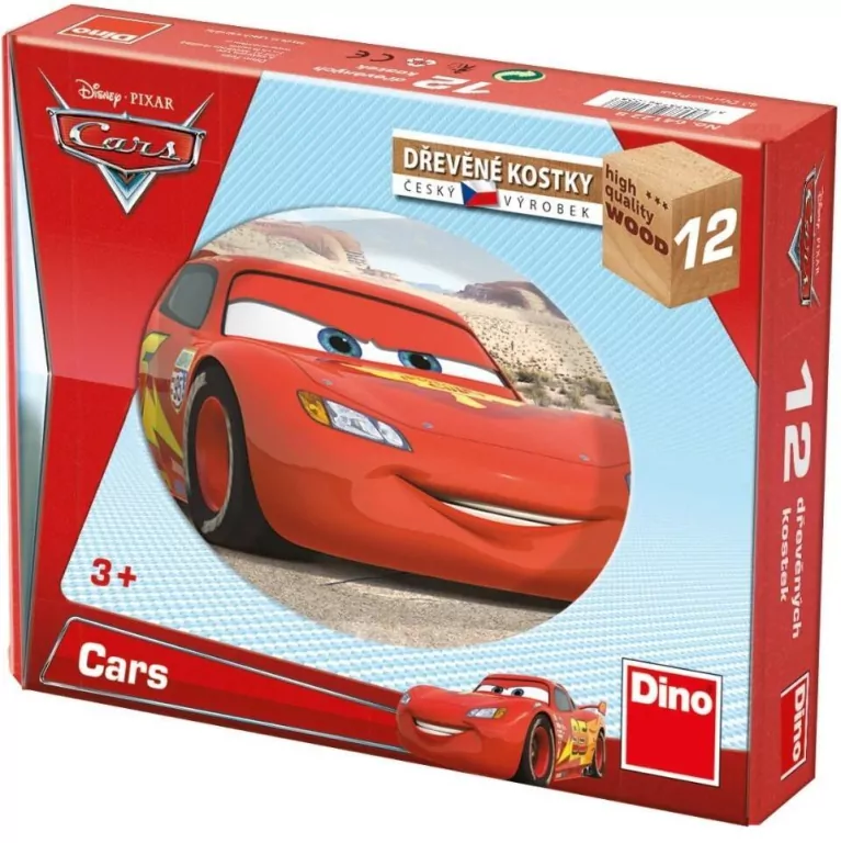 Klocki drewniane obrazkowe Auta Cars 12el - tantis.pl