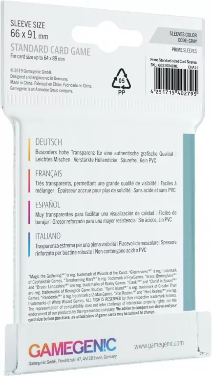 Koszulki na karty 66x91mm Prime Stand 50 sztuk - tantis.pl