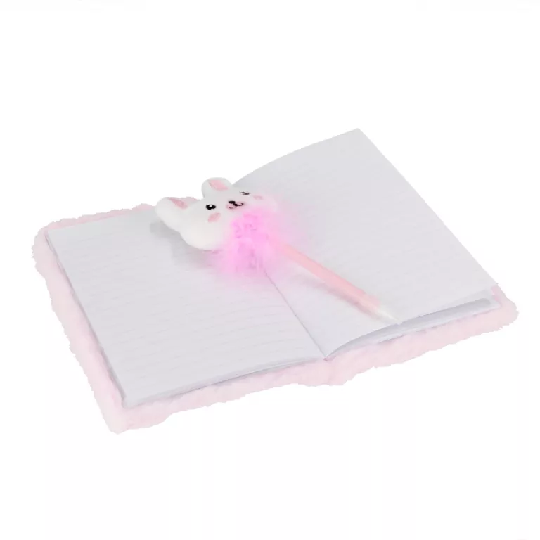 Pamiętnik pluszowy Królik z kłódką + długopis - tantis.pl