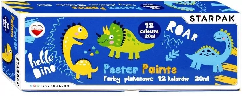 Farby plakatowe Dino 12 kol/20ml - tantis.pl