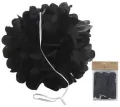 Ozdoba papierowa pompon czarna 25cm 3szt - tantis.pl