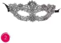 Maska subtelna koronkowa glamour srebrna MIX - tantis.pl