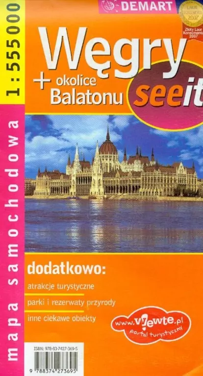 Węgry okolice Balatonu mapa samochodowa - tantis.pl