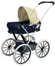 Wózek gondola duże koła granatowo-beżowy - tantis.pl