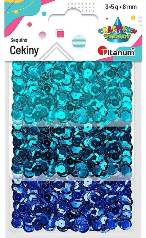 Cekiny 8mm zestaw metaliczny 3 kolory - tantis.pl