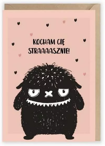 Kartka okolicznościowa. Kocham Cię strasznie - tantis.pl