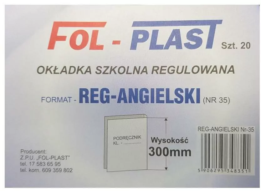 Okładka na podręcznik regulowana. Nr 35 - tantis.pl