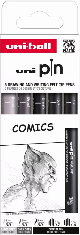 Cienkopis kreślarski PIN 200 Comics dwa kolory różne grubości 5 szt. - tantis.pl