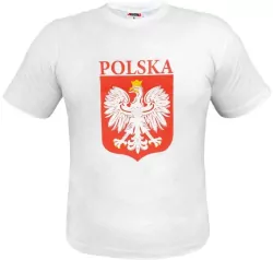 Koszulka z godłem. Biała XL. Euro 2024