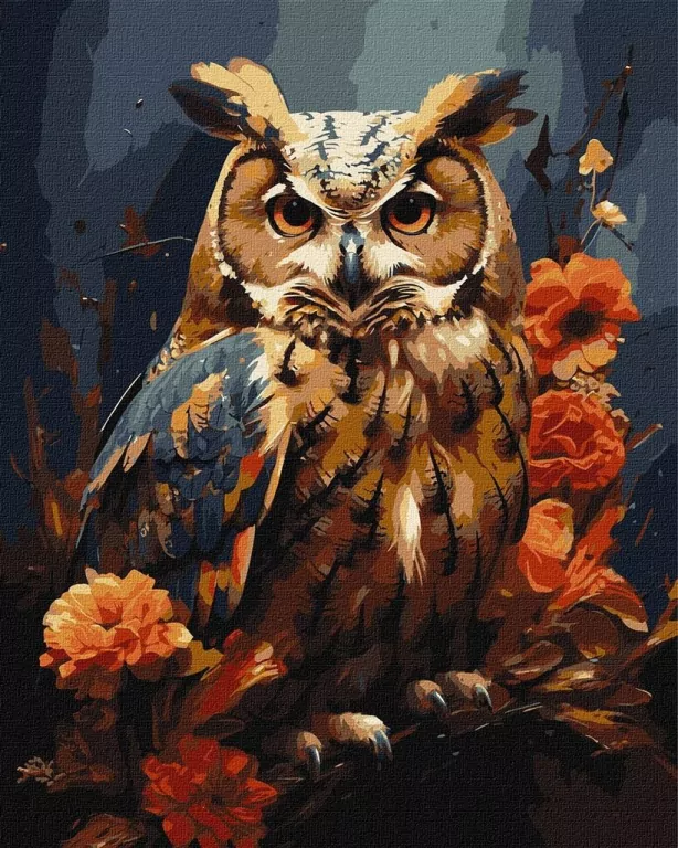 Malowanie po numerach. Leśna sowa 40x50cm - tantis.pl