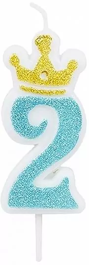 Świeczka 2 niebieska 6,8cm PARTY GO - tantis.pl