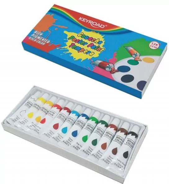 Farby temperowe 12 kolorów - tantis.pl