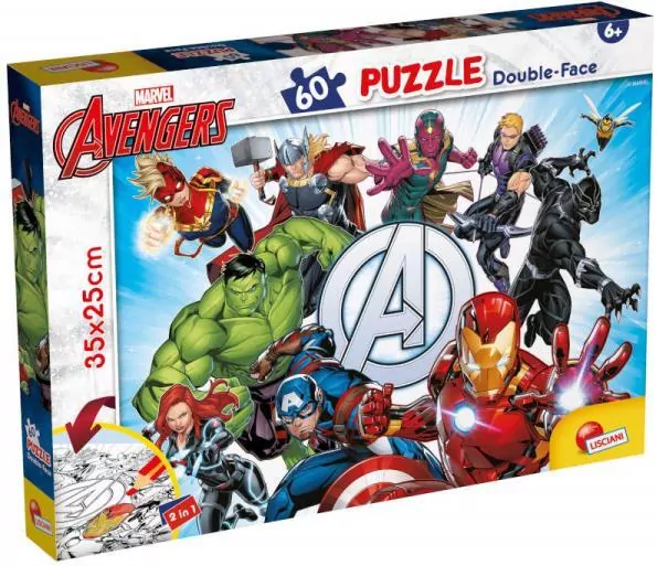 Lisciani. Puzzle 60 dwustronne. Avengers - tantis.pl