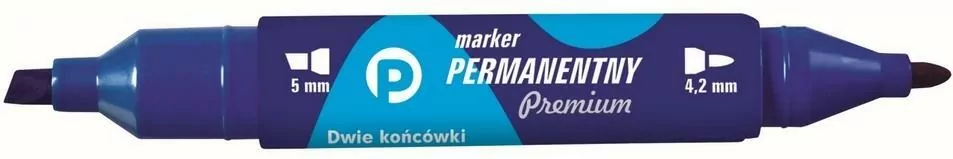 Marker permanentny niebieski, 2 końcówki - tantis.pl
