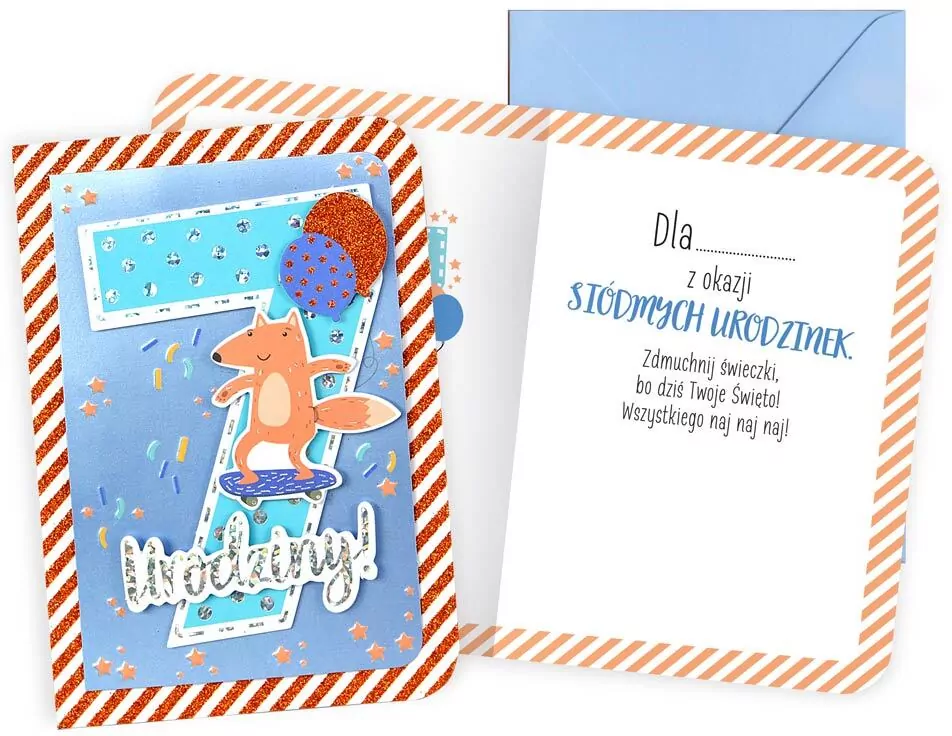 Karnet B6. Urodziny 7 chłopiec - tantis.pl