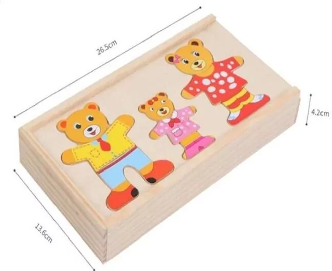 Puzzle drewno misie - tantis.pl