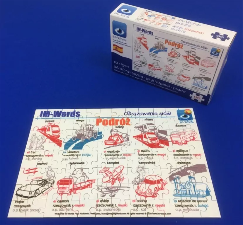 iM-Words Puzzle 96 Hiszpański - Podróż - tantis.pl