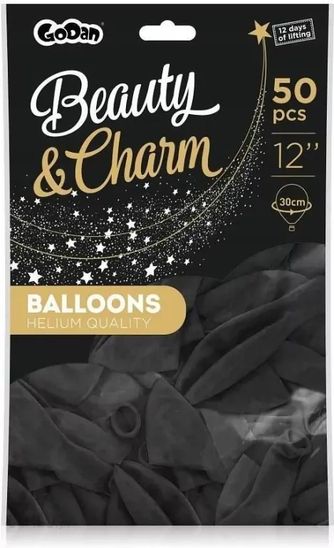 Balony. Beauty&Charm. Pastelowe czarne - tantis.pl