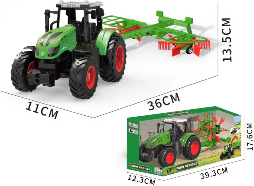 Traktor z przyczepą 36x11x13,5cm open box - tantis.pl