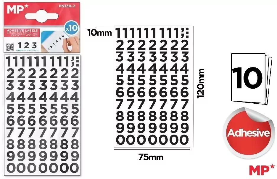 Naklejki cyferki 10mm 10 arkuszy - tantis.pl