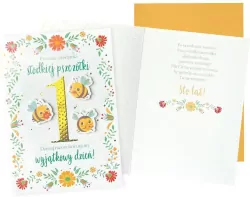 Karnet B6 Urodziny Roczek (pszczółki)