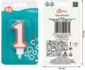Świeczka 1 czerwony kontur 7cm - tantis.pl