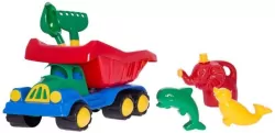 Samochód duży z dodatkami do piasku i konewką