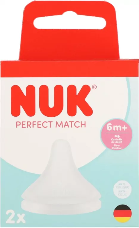 NUK. Smoczki do butelki. 2 sztuki. Z silikonowym smoczkiem. Rozmiar M - tantis.pl