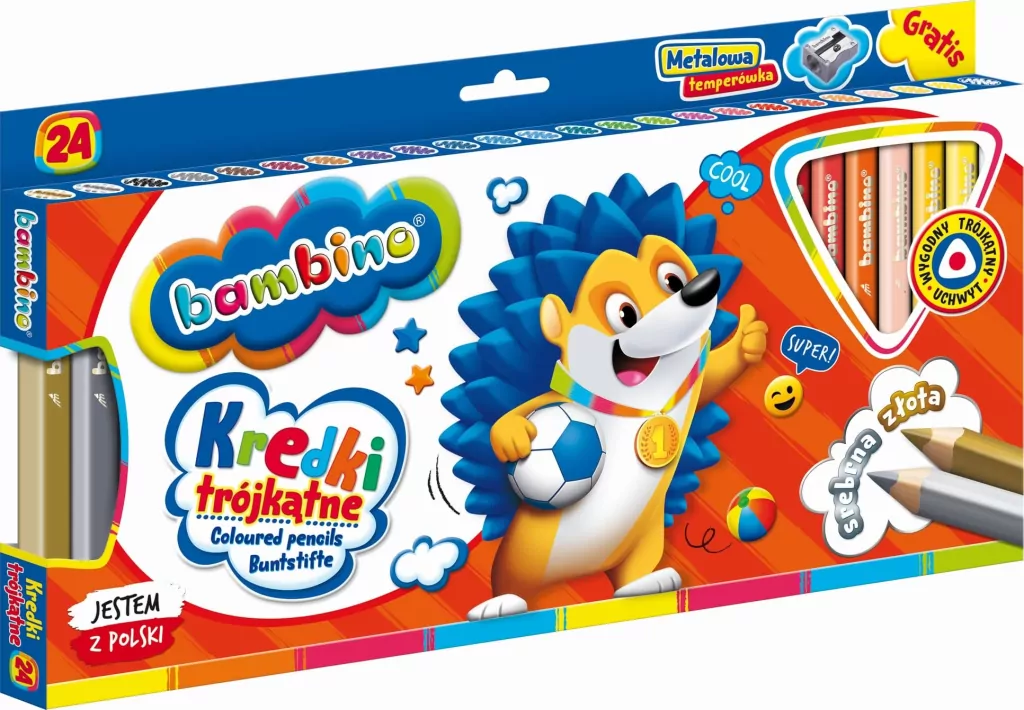 Kredki trójkątne Bambino. 24 kolory - tantis.pl