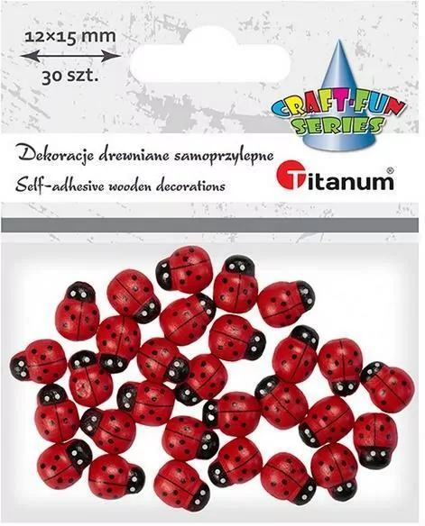 Drewniane biedronki samoprzylep. 3D 12x15mm - tantis.pl