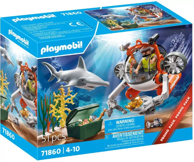 Playmobil Poszukiwania skarbu łodzią podwodną 71860 - tantis.pl