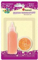 Klej z brokatem neonowy pomarańczowy w słoiczku