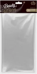Obrus foliowy, metaliczny srebrny 137x183cm
