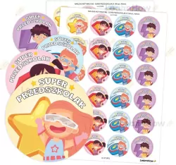 Naklejki motywacyjne - Super przedszkolak